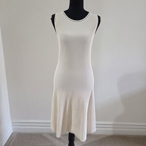 Gucci Ivory Ribbed Midi Dress